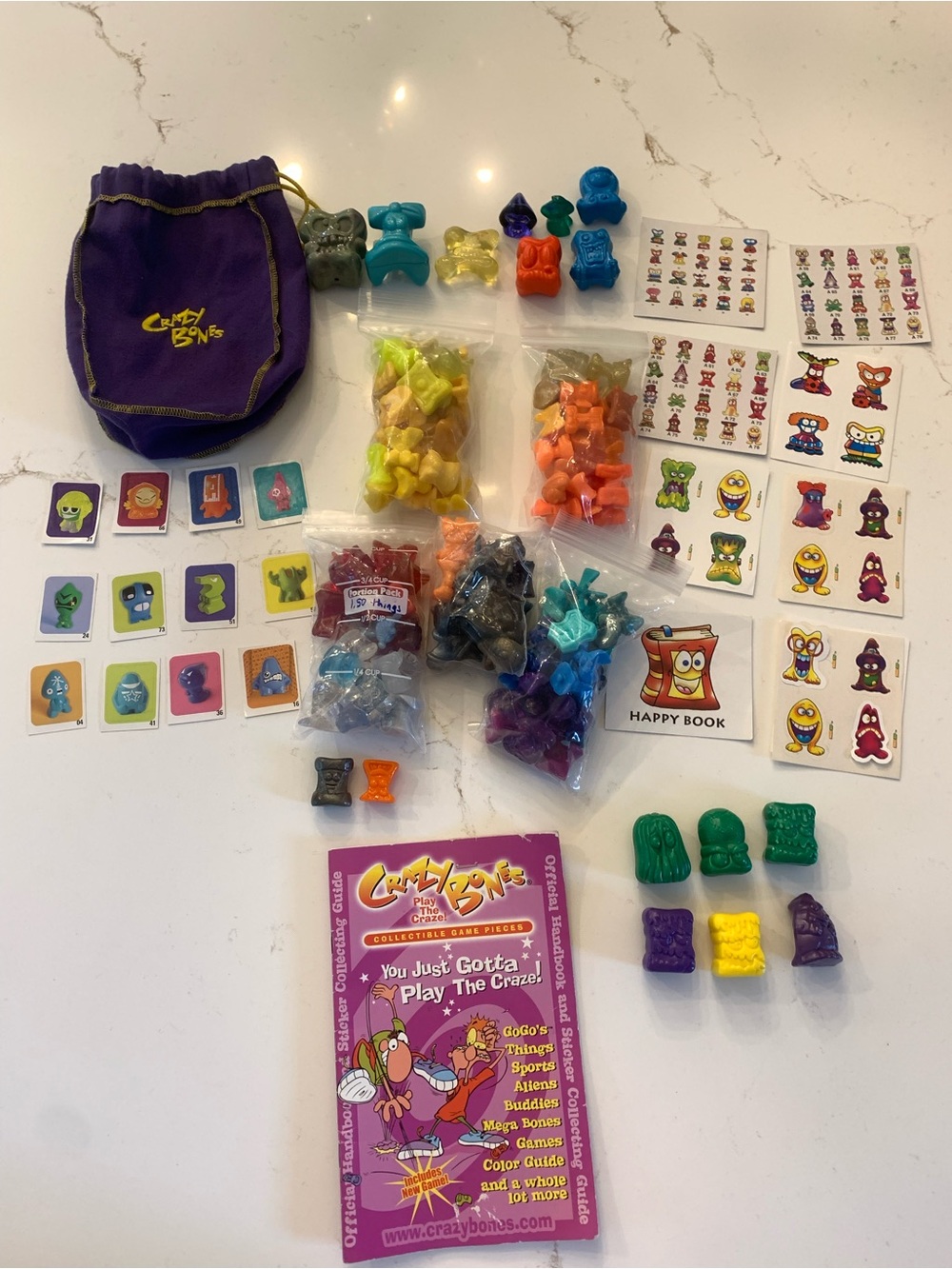 Vintage Gogo Crazy Bones Lot Includes Everything You See Original Bag